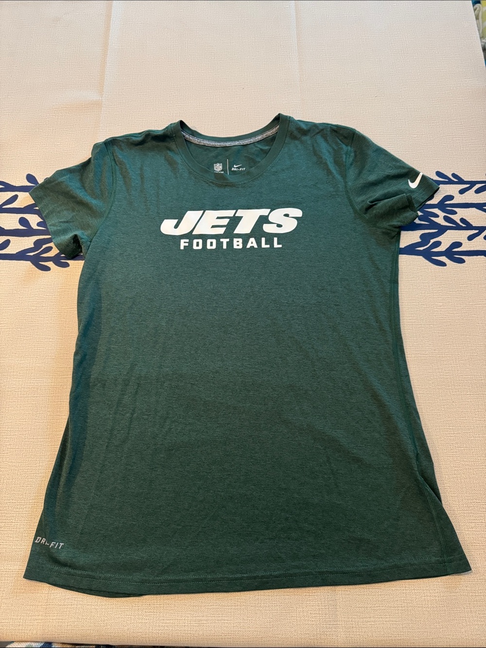 Nike Green Jets Football Tee with White Logo